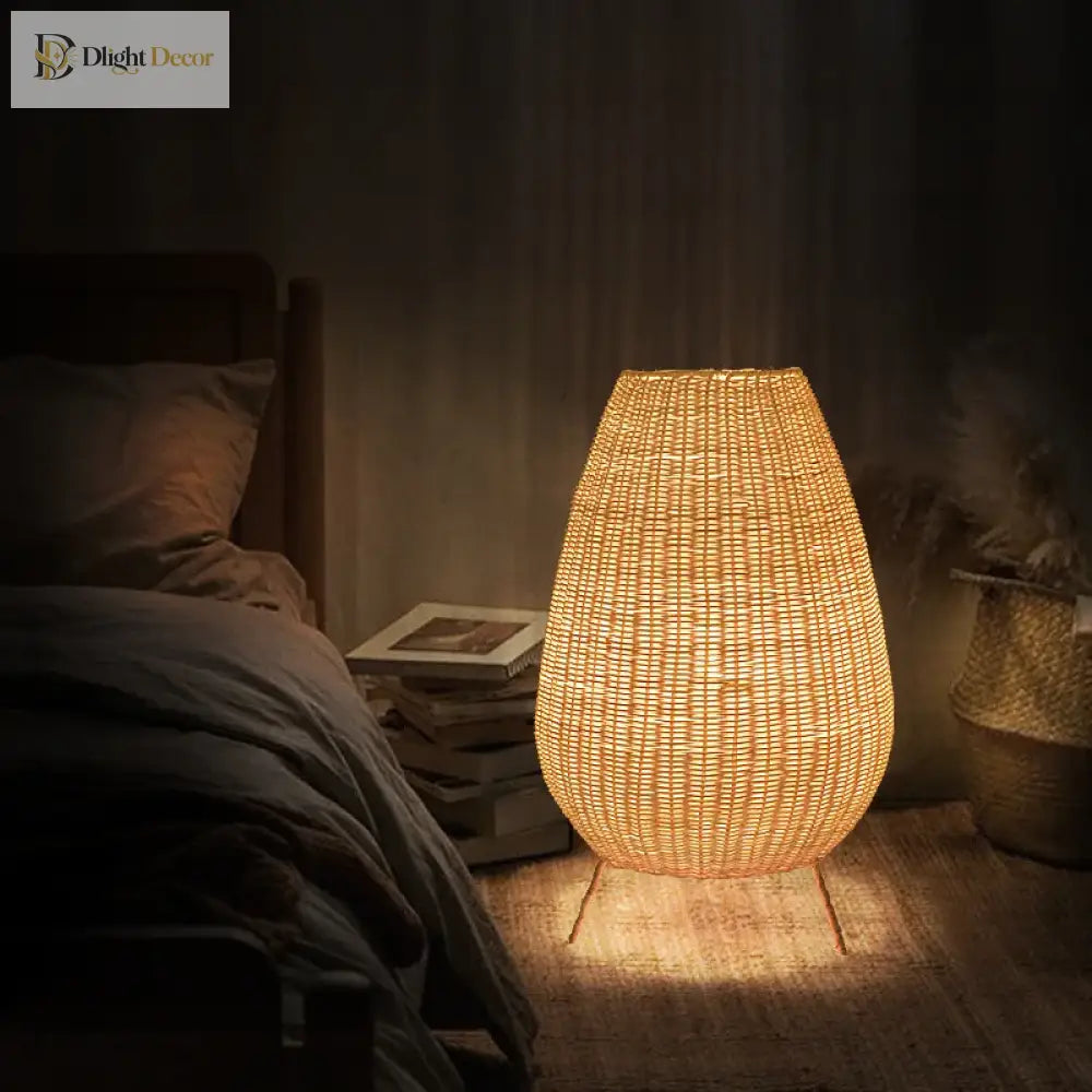 Asian Rattan Floor Lamp | Outdoor &amp; Porch Lighting