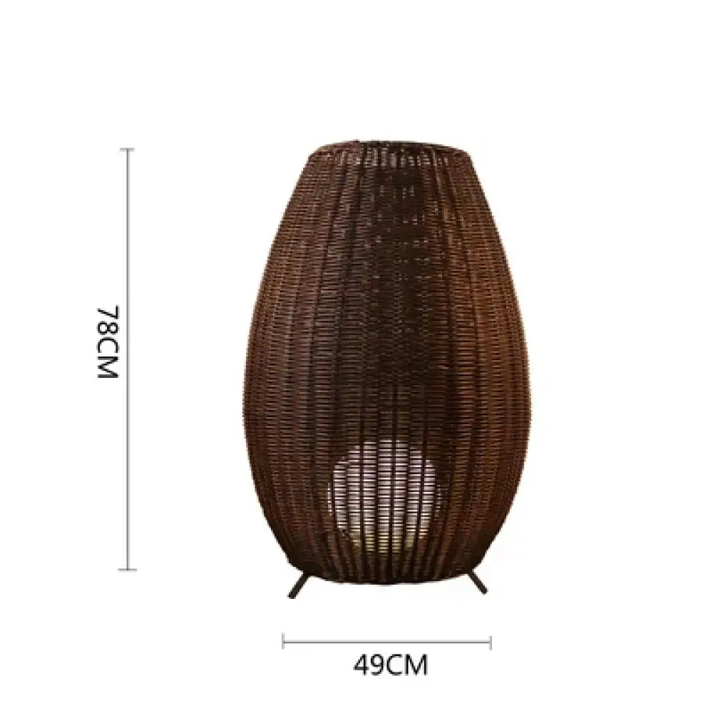 Asian Rattan Floor Lamp | Outdoor &amp; Porch Lighting