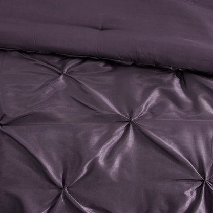 7 Piece Tufted Comforter Set in Plum for King Beds