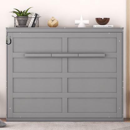 Full Size Gray Murphy Bed Wall Bed - Space Saving Solution