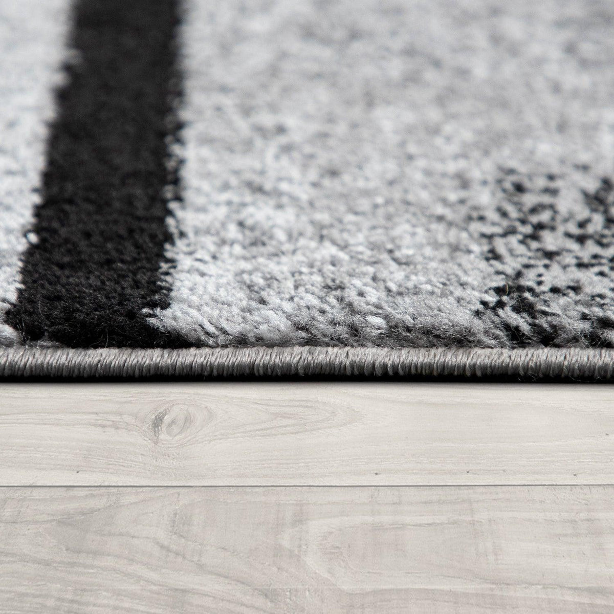Gray Black Area Rug Mondial Modern Paint Effect