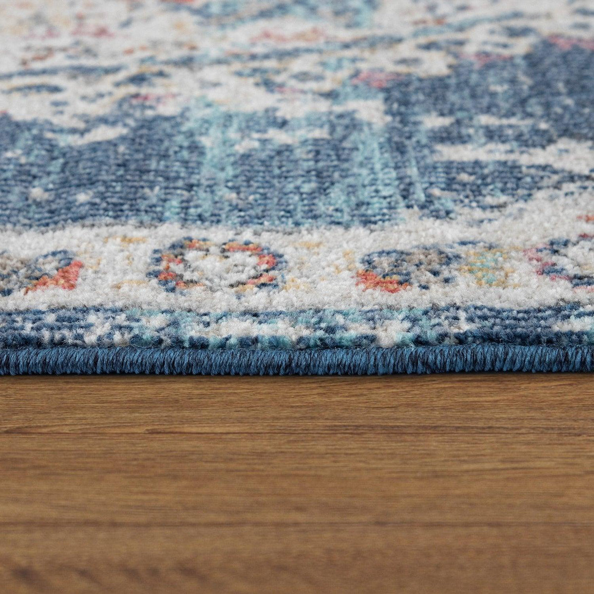 Blue Red Indoor &amp; Outdoor Rug For Balcony Oriental Pattern