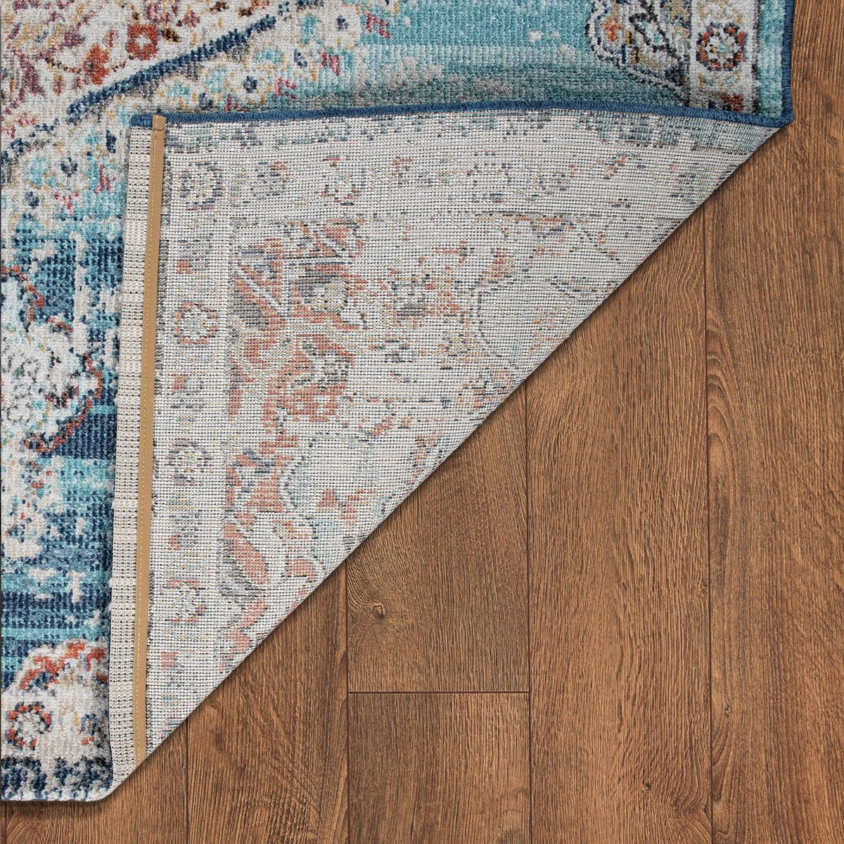 Blue Red Indoor &amp; Outdoor Rug For Balcony Oriental Pattern