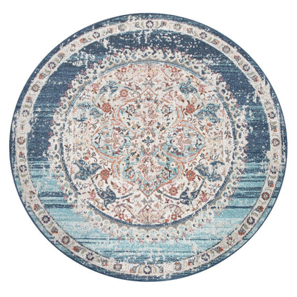 Blue Red Indoor &amp; Outdoor Rug For Balcony Oriental Pattern
