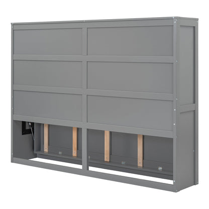 Full Size Gray Murphy Bed Wall Bed - Space Saving Solution