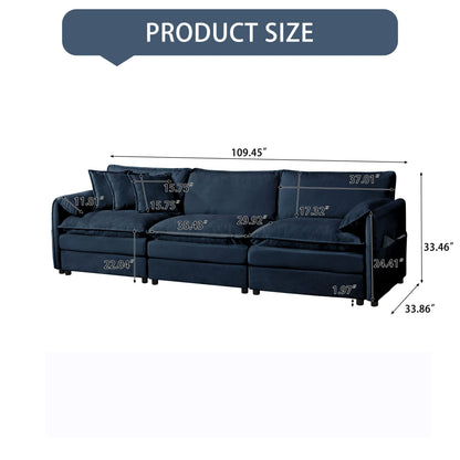 Modern Chenille Oversized Deep Seat Sectional Sofa
