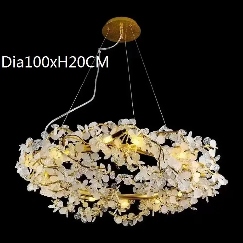 Circle LED Crystal Chandelier | Living Room Home Lighting