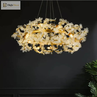 Circle LED Crystal Chandelier | Living Room Home Lighting