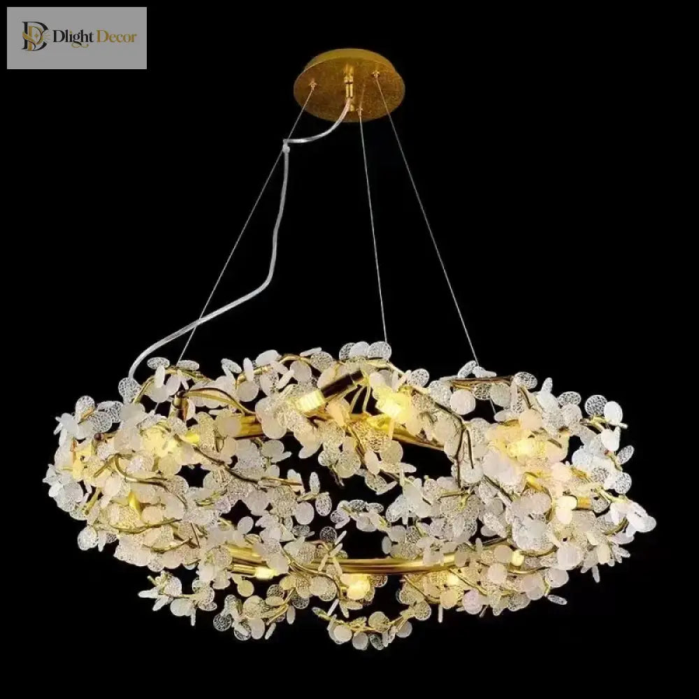 Circle LED Crystal Chandelier | Living Room Home Lighting