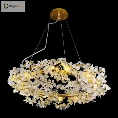 Circle LED Crystal Chandelier | Living Room Home Lighting