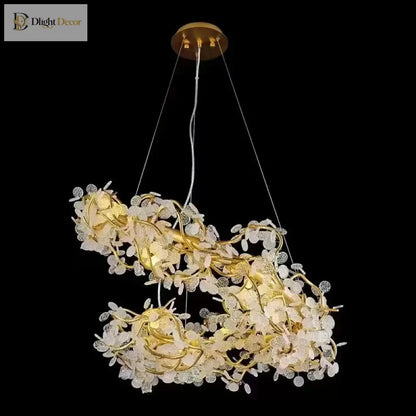 Circle LED Crystal Chandelier | Living Room Home Lighting