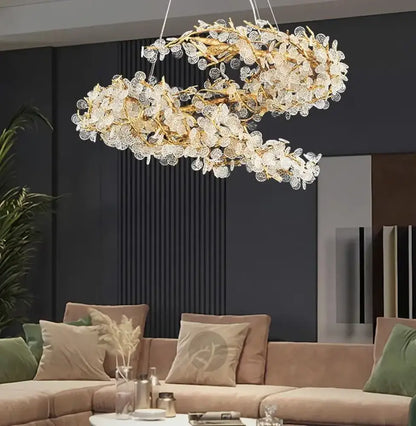 Circle LED Crystal Chandelier | Living Room Home Lighting