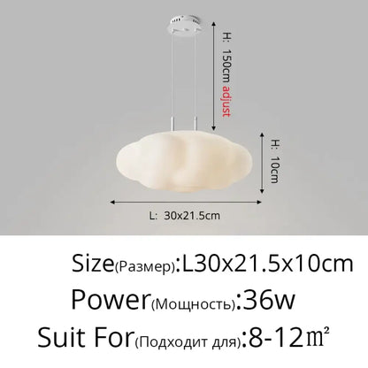Clouds LED White Chandelier | Modern Dining Room Lighting