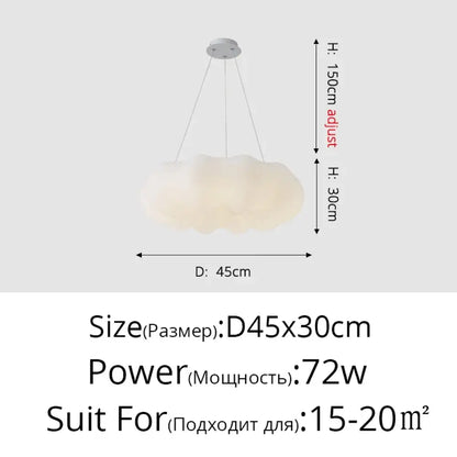 Clouds LED White Chandelier | Modern Dining Room Lighting
