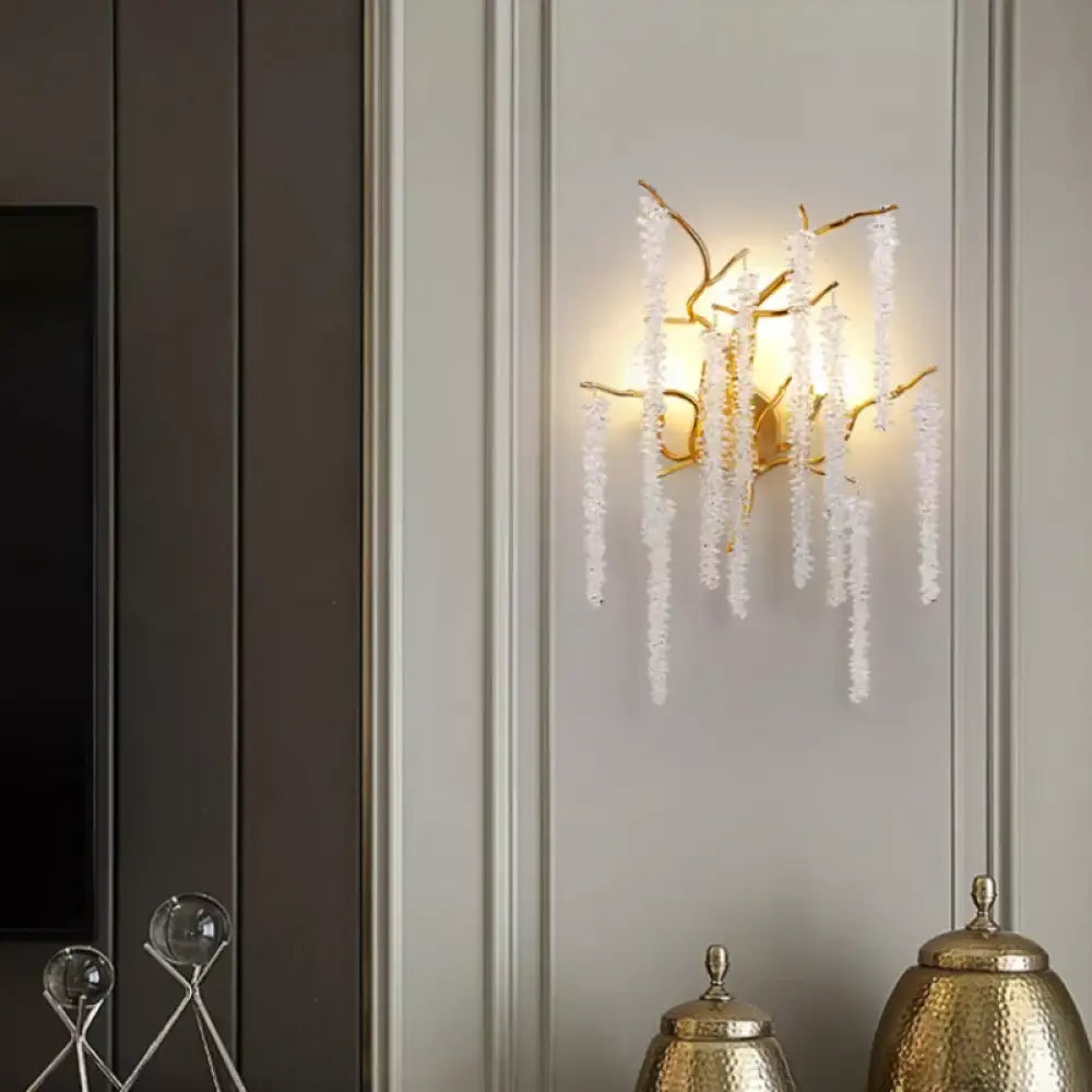 Crystal Wall Sconce | Modern Bedroom &amp; Hallway Lighting