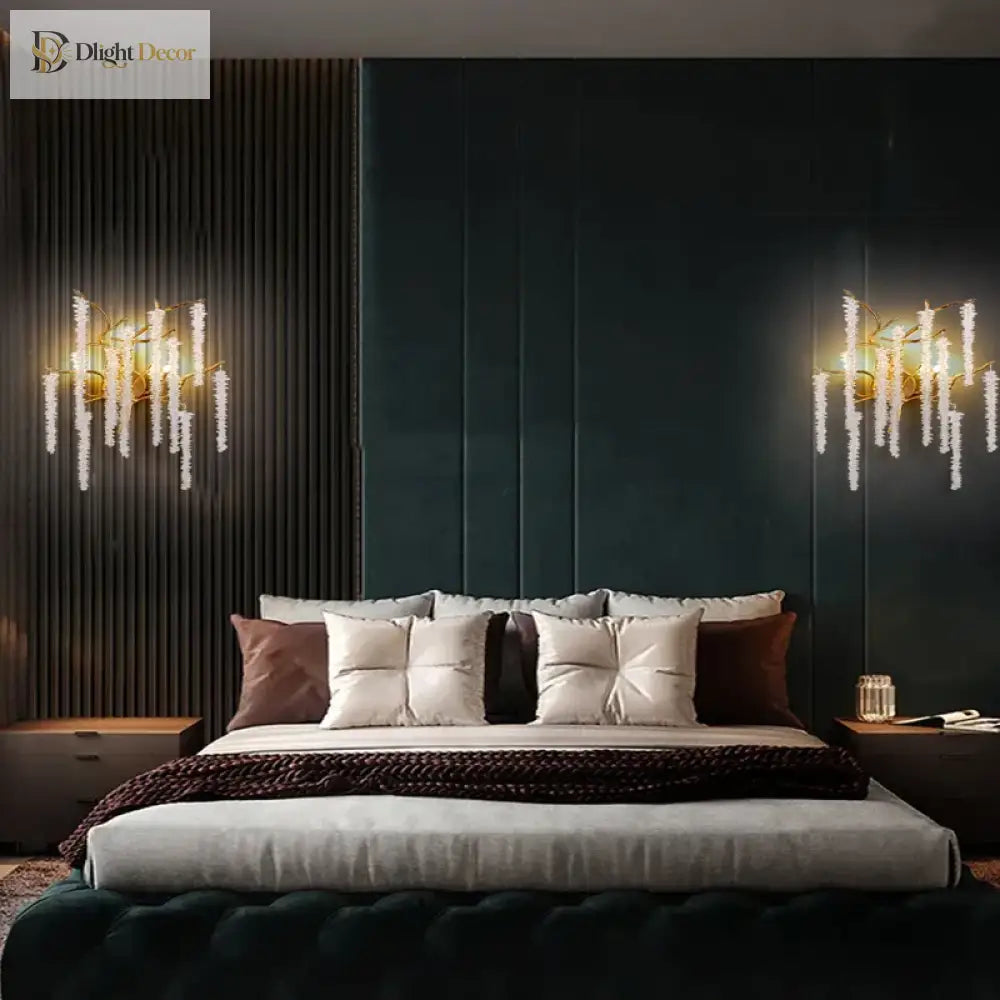 Crystal Wall Sconce | Modern Bedroom &amp; Hallway Lighting