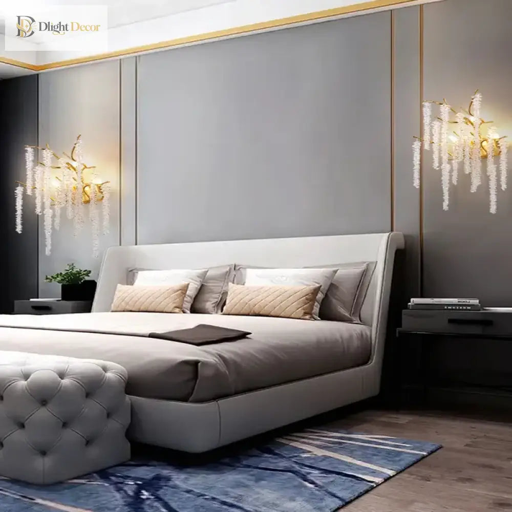 Crystal Wall Sconce | Modern Bedroom &amp; Hallway Lighting
