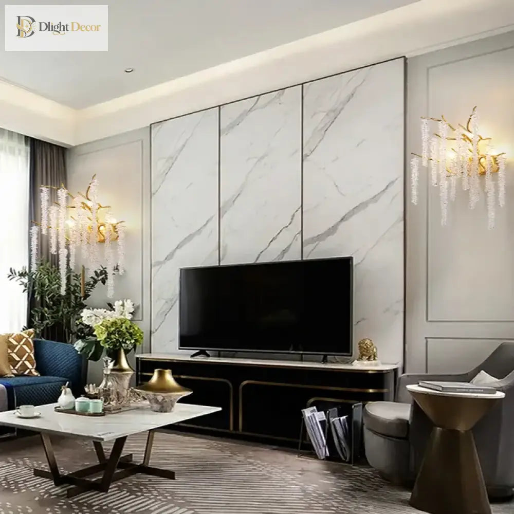 Crystal Wall Sconce | Modern Bedroom &amp; Hallway Lighting