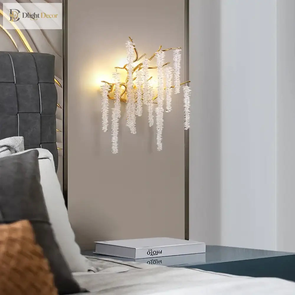Crystal Wall Sconce | Modern Bedroom &amp; Hallway Lighting