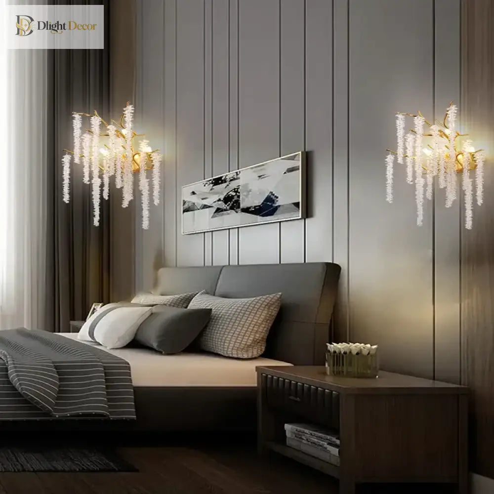 Crystal Wall Sconce | Modern Bedroom &amp; Hallway Lighting