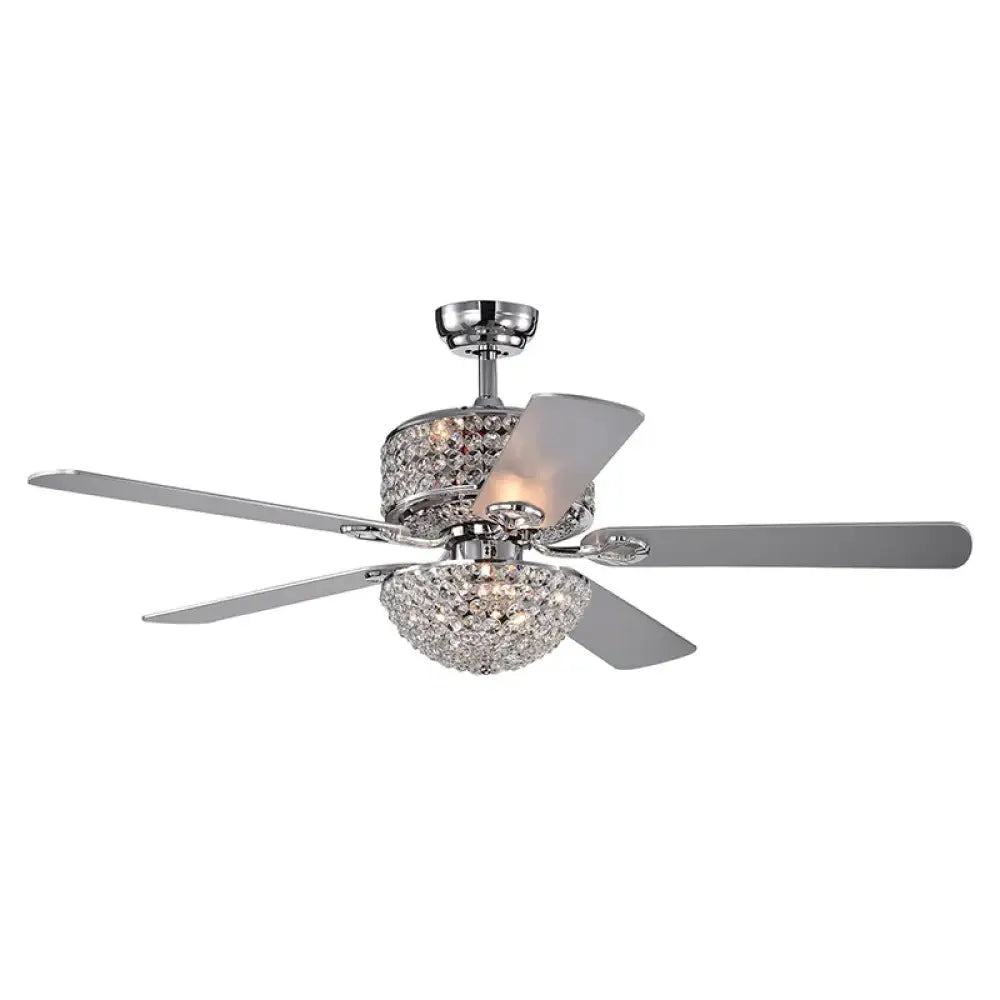 Crystal Wood Chrome Chandelier | Modern Bedroom Lighting