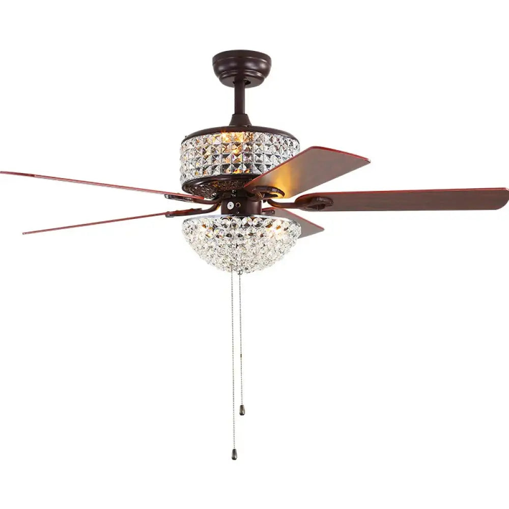 Crystal Wood Chrome Chandelier | Modern Bedroom Lighting
