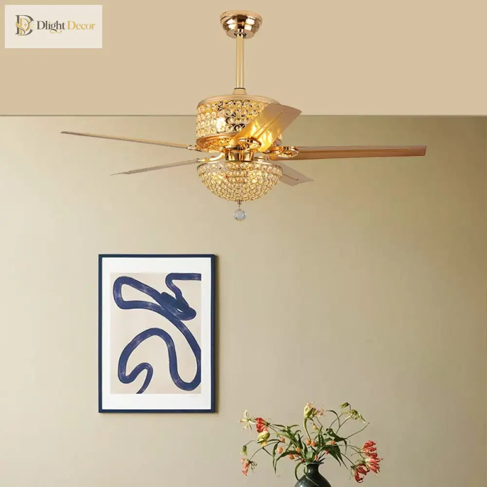 Crystal Wood Chrome Chandelier | Modern Bedroom Lighting