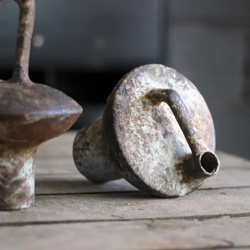 Brown Gray Ceramic Vase Set