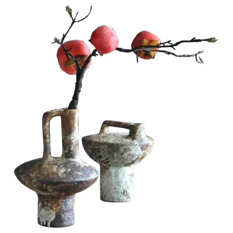 Brown Gray Ceramic Vase Set