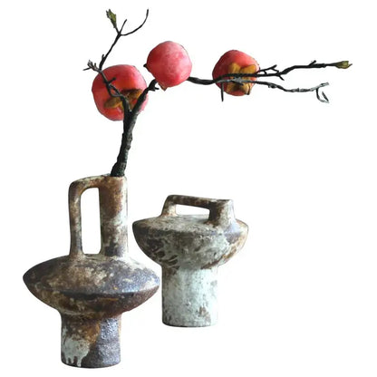Brown Gray Ceramic Vase Set