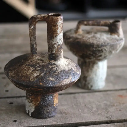 Brown Gray Ceramic Vase Set