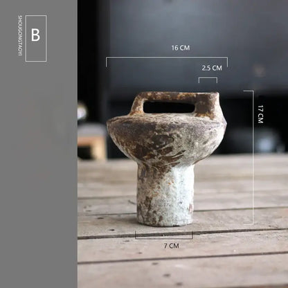 Brown Gray Ceramic Vase Set