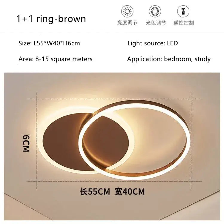 Gold LED Ceiling Chandelier 108W 6-Head