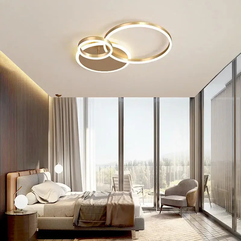 Gold LED Ceiling Chandelier 108W 6-Head