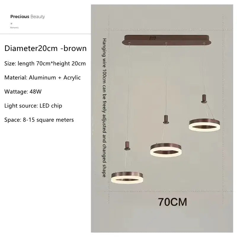 Gold LED Ceiling Chandelier 108W 6-Head