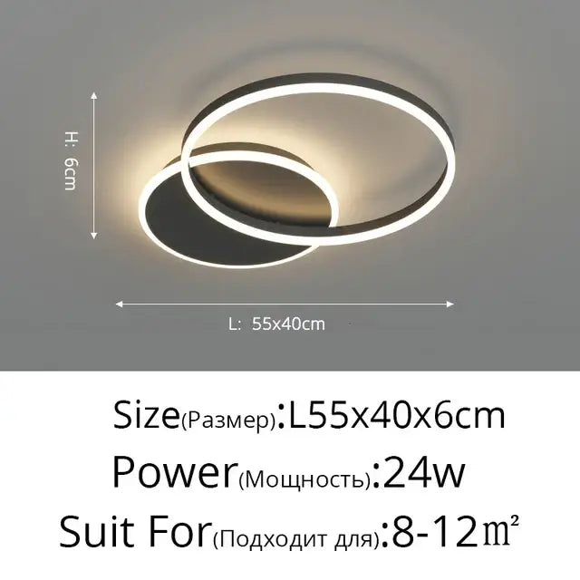 Gold LED Ceiling Chandelier 108W 6-Head