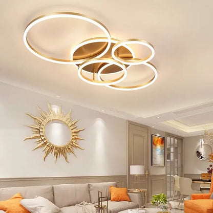 Gold LED Ceiling Chandelier 108W 6-Head