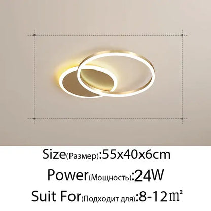 Gold LED Ceiling Chandelier 108W 6-Head