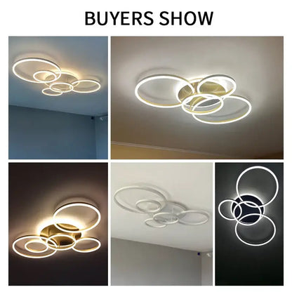 Gold LED Ceiling Chandelier 108W 6-Head