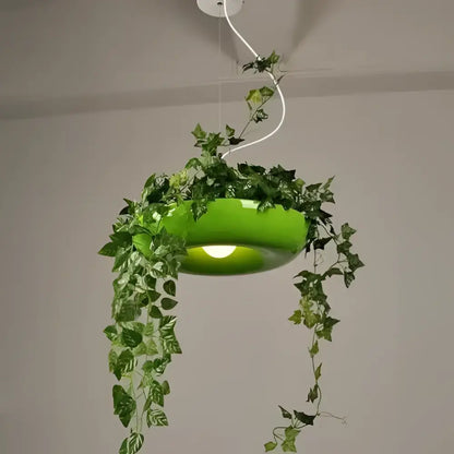 White Planter Pendant Light