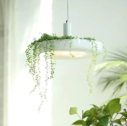 White Planter Pendant Light