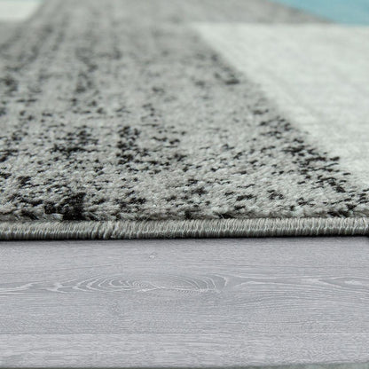 Designer Rug Sinai Checkered Pattern - Light Blue Grey