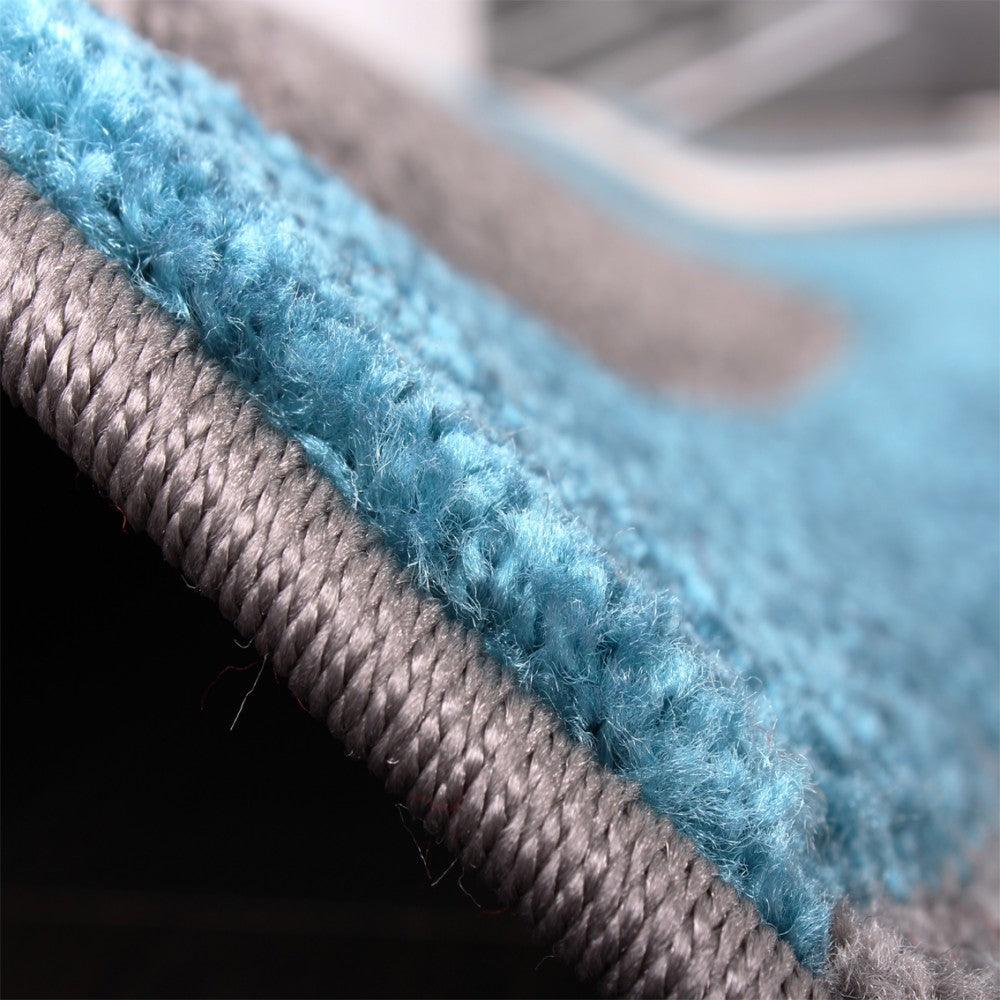 Designer Area Rug with Contour Cut and Modern Wave Pattern