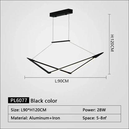 Dimmable Gold Black Chandelier | Kitchen Island Lighting