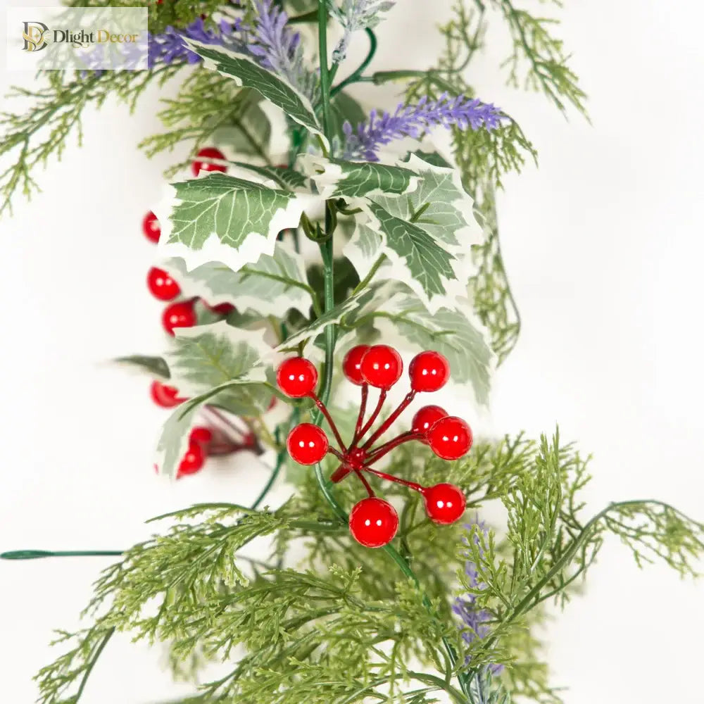 Dlight Decor 180cm Christmas Vine with Pine Leaves and Red Berries