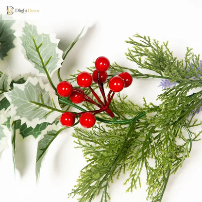 Dlight Decor 180cm Christmas Vine with Pine Leaves and Red Berries