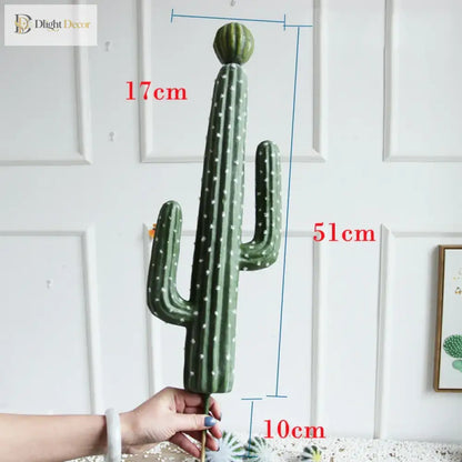 Dlight Decor 43cm Desert Cactus Plant with Foam Thorn Ball for Home and Garden Decor
