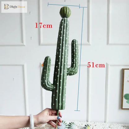 Dlight Decor 43cm Desert Cactus Plant with Foam Thorn Ball for Home and Garden Decor