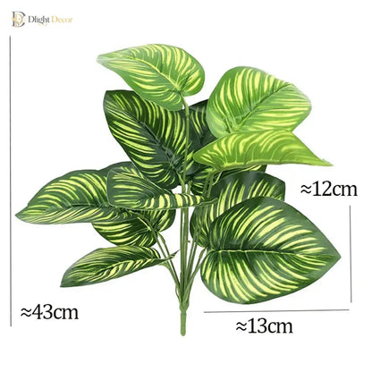Dlight Decor 43cm Monstera Turtle Leaf Palm Branch for Home and Garden Decor