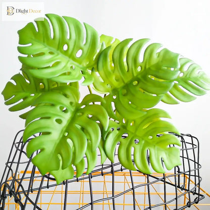 Dlight Decor 43cm Monstera Turtle Leaf Palm Branch for Home and Garden Decor